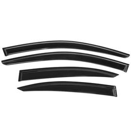 IKON MOTORSPORTS Window Visors Compatible with 2006-2013 Lexus IS250 IS350 & 2008-2014 is F, Dark Smoke Slim Style Acrylic Car Rain Sun Window Shade Guard Visor