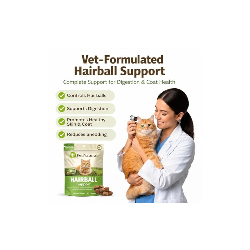Suplemento Gatos Hairball Chew Control Bolas de Pelo y Salud