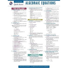 Algebraic Equations - REA's Quick Access Reference Chart (Quick Access Reference Charts)
