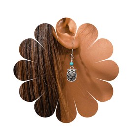 Cybche Boho Turquoise Starfish Drop Earrings Silver Beach Starfish Earrings Blue Turquoise Dangle Hook Earrings Vintage Ethnic Turquoise Earrings Jewellery For Women, Zinc, No Gemstone