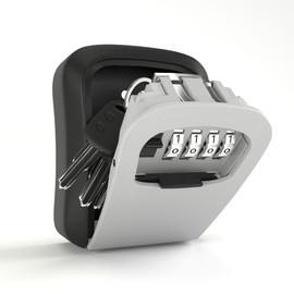 GOOPOOL Key Safe with Number Code, Key Safe for Home, Key Safe for Home, Key Box Large Capacity, Key Safe Outdoor Weatherproof, Key Safe Robust, Grey