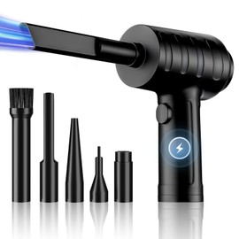 Compressed Air Duster - 51,000 RPM, 6000mAh Battery, 3 Adjustable Gears, 5 Nozzle Attachments, Type-C USB Rechargeable Air Blower for Electronics, Keyboards, and Dust Cleaning