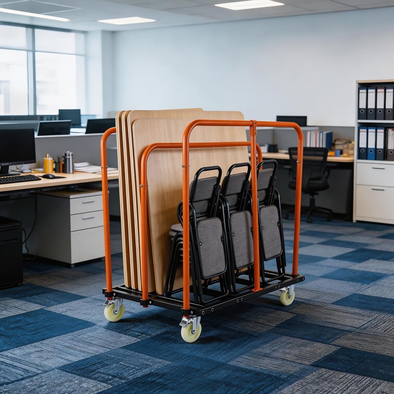 Heavy Duty Folding Table Cart for Hotel, Warehouse, Factory