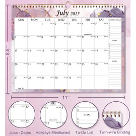 2025 2026 Calendar - 18 Monthly Wall Calendar 2025-2026 from July 2025 to December 2026, Calendar 2025 2026 with Julian Dates, 8.5'' x 11'', Holiday Marked, Premium Paper for Organizing
