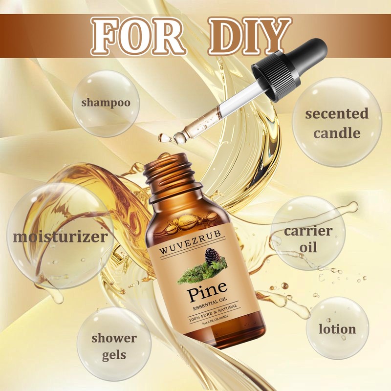 Wuvezrub Pine Essential Oils 60ML, Pure Pine Essential Oil for