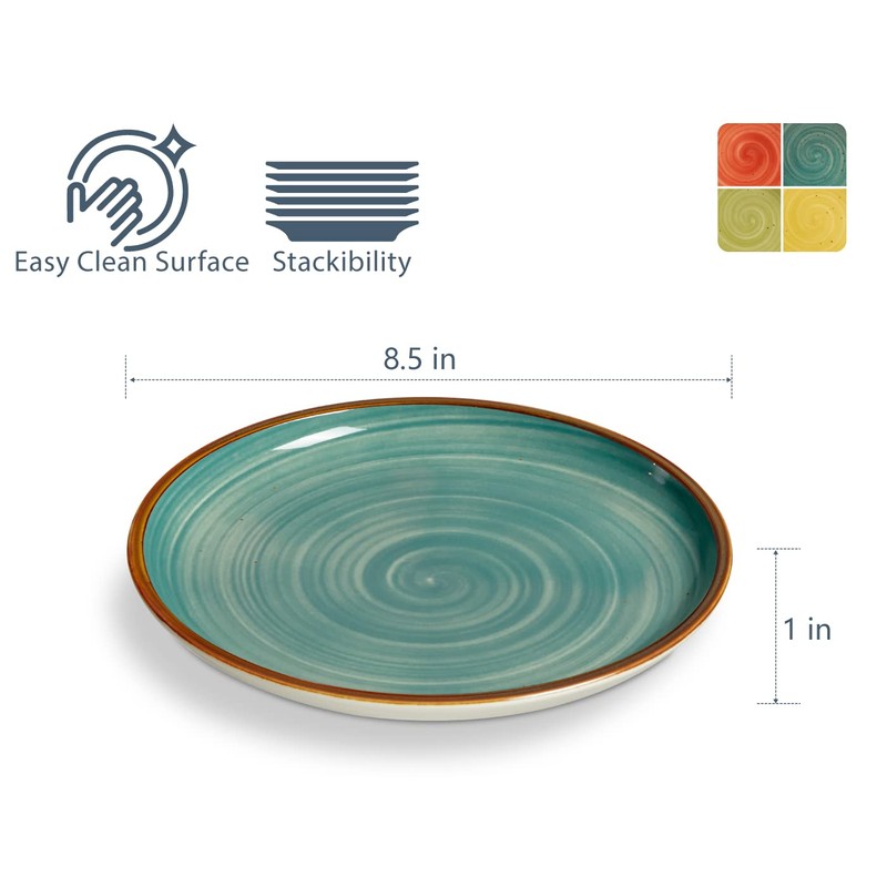 ONEMORE Porcelain Dinner Plates 8.5 inch Dessert Salad Plates Ceramic