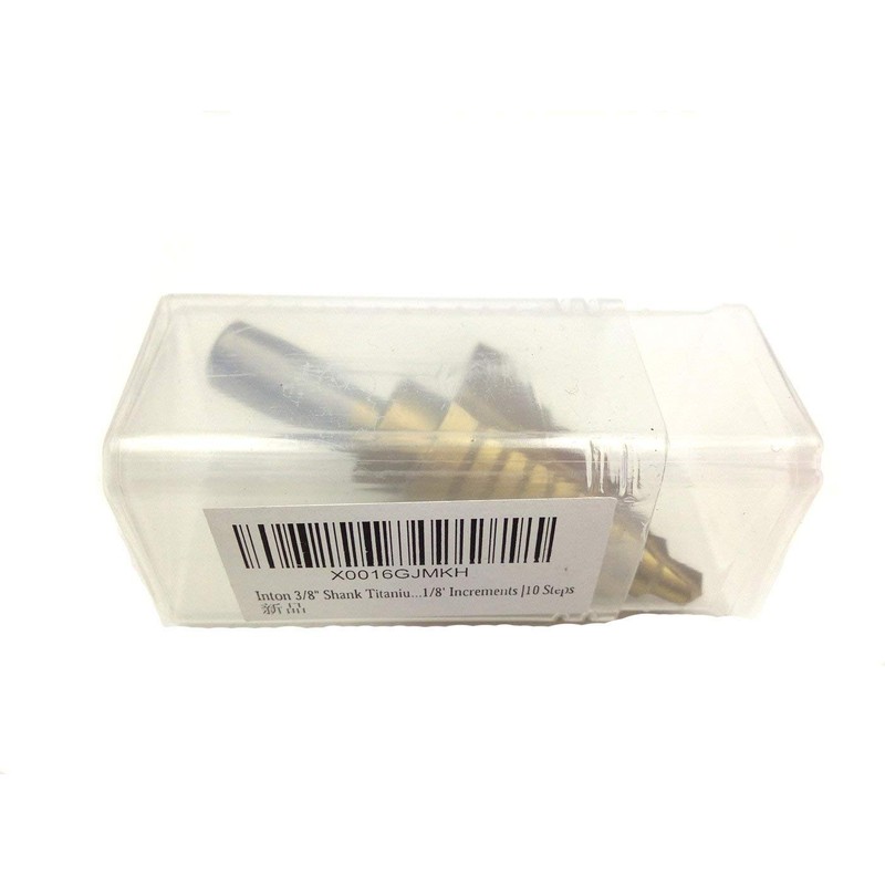 Innetoc 3/8" Shank Titanium Step Drill Bit, 1/4' to 1-3/8'