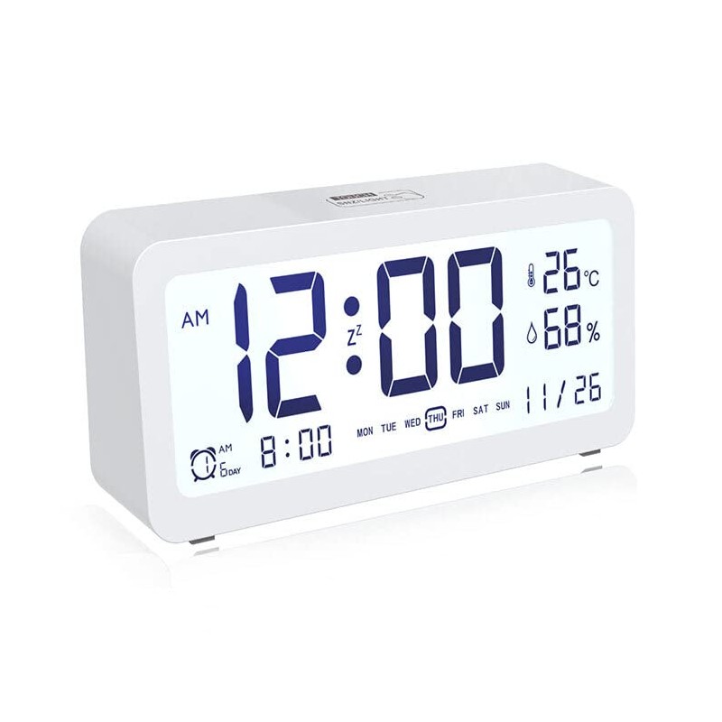 Sansai LED LCD Digital 12/24h Alarm/Snooze Clock/Date/Temperature 5.2" Display