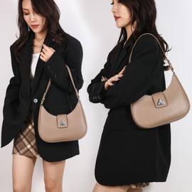 Travistar Handbag Women's Small Elegant Shoulder Bag Women's PU Leather Hobo Bag Y2k Bag Saddle Bag Aesthetic Evening Bag Clutch with Zip Cool Shoulder Bag for Teenage Girls, khaki