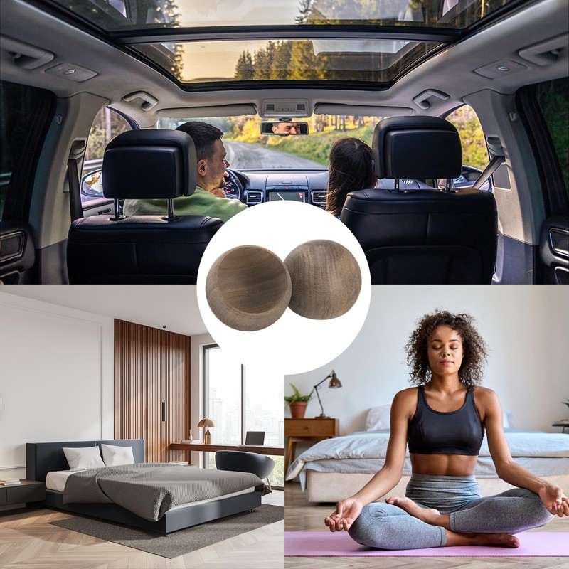 uxcell 2Pcs Wood Essential Oil Diffuser, Black Walnut Wobble Car