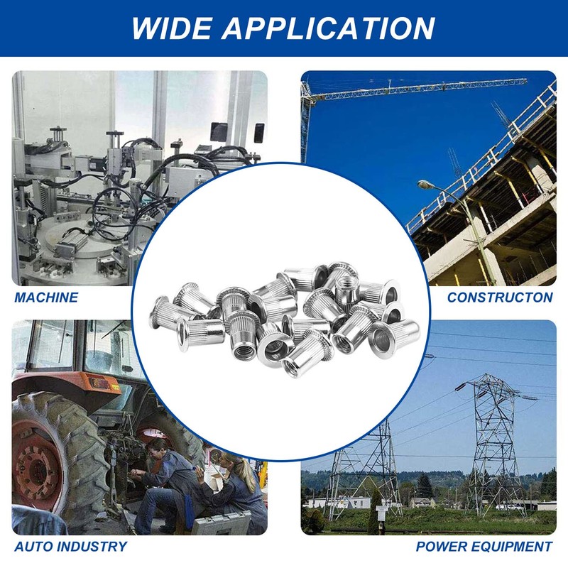 5/16"-18 Rivet Nuts - 30 Pcs Stainless Steel Rivnuts, Flat