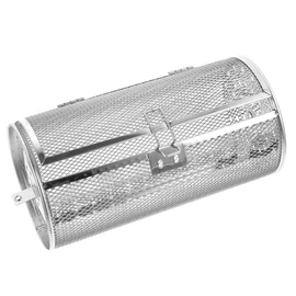 Mipcase Stainless Steel Rotisserie Grill Basket with Movable Door Versatile Air Fryer Grill Accessory for Roasting Nuts Meat More for Baking and Cooking Needs
