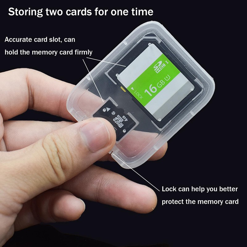 Ryaupy 10 x Transparent Memory Card Cases Storage Box –