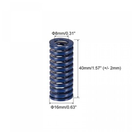 sourcing map Tool Spring Compression Springs 16 mm Outer Diameter 40 mm Long Spiral Embossing Light Load for Electrical Parts of 3D Printers Blue Pack of 5