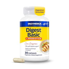 Enzymedica - Digest Basic + Probiotics, Essential Digestive Enzymes with Probiotics, 30 Capsules