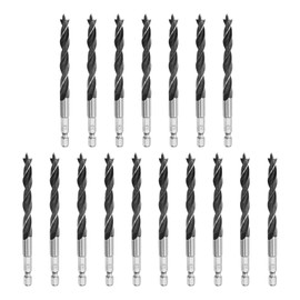 HARFINGTON 17pcs Brad Point Drill Bits Set 5/16" Dia High Carbon Steel Spiral Wood Twist Drill Bits with 1/4" Hex Shank for Drilling Softwood Hardwood Composite Wood MDF Plywood Particleboard