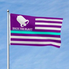 Back The Blast Flag 3x5ft Vivid Color Double Stitched with 2 Brass Grommets
