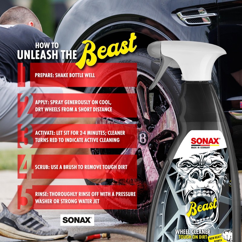 SONAX Beast Wheel Cleaner | Brake Dust Cleaner | Color