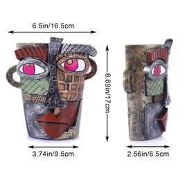 GrivSheen Picasso Abstract Art Statue,Resin Abstract Decor Figurines,Mid Century Modern Sculpture,Boho House Decorations for Home Shelves Office Nightstand Desk,Weird Funky Shelf Decor,Cubicle