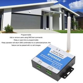 4G GSM Gate Opener RTU5024, Remote Control Switch with App Control, Caller ID Detection, Programmable, for Group Doors, Garages, Parking Lots, Control Rooms