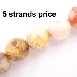 Malahill abalorio facetadas de piedras preciosas para bisutería, se vende por bolsa, 5 hebras en el interior, Ágata loca, 8mm, 1