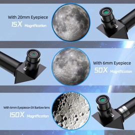 Astronomical Telescope for Kids, 70mm Aperture, 400mm Focal Length, 24-180X Magnification, Fully Multi-Coated Optics, AZ Mount with Tripod