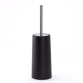 MSV - Scopino per WC - Manico in Acciaio Inox - Design Compatto - Ø36 cm - Nero - Pratico Accessorio da Bagno - Facile da riporre - Pulizia Efficace e Design Elegante