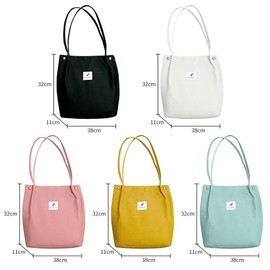 Canvas Shoulder Bag for Women, Large Shoulder Bag, Fashion Canvas Bag, Casual Tote Handbag for Everyday, Office, School Trip and Shopping, black