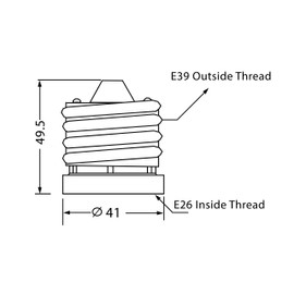 Venia Products Light Bulb E39 to E26/E27 Socket Converter | Ceramic Mogul to Bulb Adapter | Listed Reducer Adapter Converter (1 Pack)