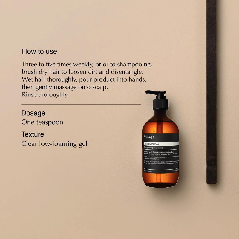 Aesop Classic Shampoo | Gentle Formulation | Leaves Hair Shiny,