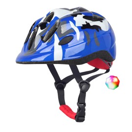 Atphfety Kids Toddler Bike Helmet, Adjustable Boys Girl Helmets from Baby to Children(Age 1-8), Multi Sports for Bicycle Skate Scooter with LED Light (Camouflage Blue, S:50 cm - 54cm/19.7-21.2 inch)