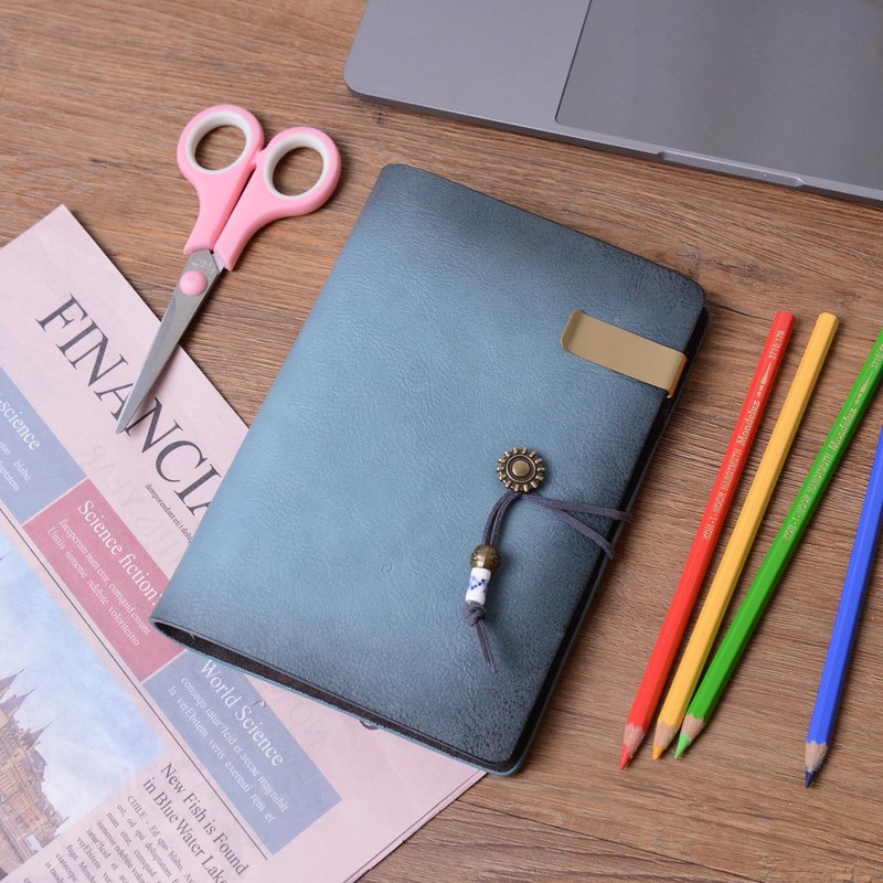 Wonderpool Leather Diary Notebook Ring Binder - Refillable Folder Writing