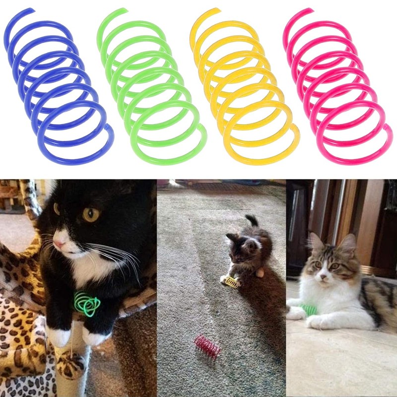 Cat Spring Toys, 80pcs Colorful Cats & Kitten Toys for