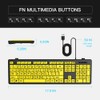 Large Font Yellow Elderly Keyboard Large Print Computer Keyboard, Wired