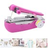 Pssopp Mini Single Stitch Handheld Sewing Machine, Pink, Hand Powered,
