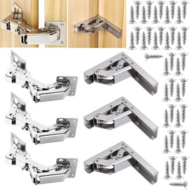 SHUESS 6 x Cabinet Hinges Soft Close Hinges for Cabinet Doors 175° & 90° - Cabinet Hinges Furniture Hinges Screw-On Hinges - Door Hinges Frameless Concealed Hinges for Cabinets and Drawers