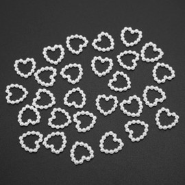 1000pcs Heart Pearl Beads for Crafts, 11mm Resin Pearl Beads for Craft Fake Pearls Spacer Loose Beads Bulk for DIY Bracelets Jewelry Making Crafts Supplies(White)