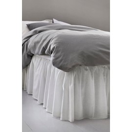 Jotex Zack Valance Bed Skirt, 100% High-Quality Organic Cotton, Height 45 cm, White, 180 x 200 cm