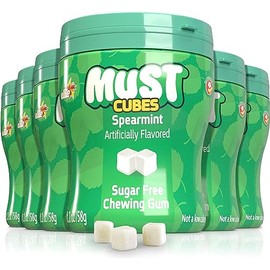 Elite, Must, Sugar Free, Spearmint Gum Cubes, 2oz (6 Pack)