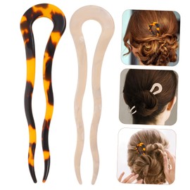 Outanaya Chignon Pins 2pcs French Pin Hair Stick for Women u Shape Decorative Hair Pins