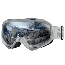 OutdoorMaster OTG Ski Goggles - Over Glasses Ski/Snowboard Goggles for Men, Women & Youth - 100% UV Protection (Contour Frame + VLT 11.3% Grey Lens)