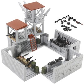 Military Base Building Blocks Set with Weapons Pack 389 Pieces Army Toy