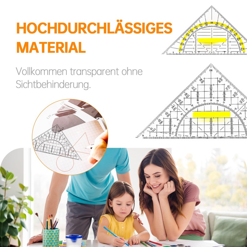 Set Square Large Protractor School - Geo Triangles Set with