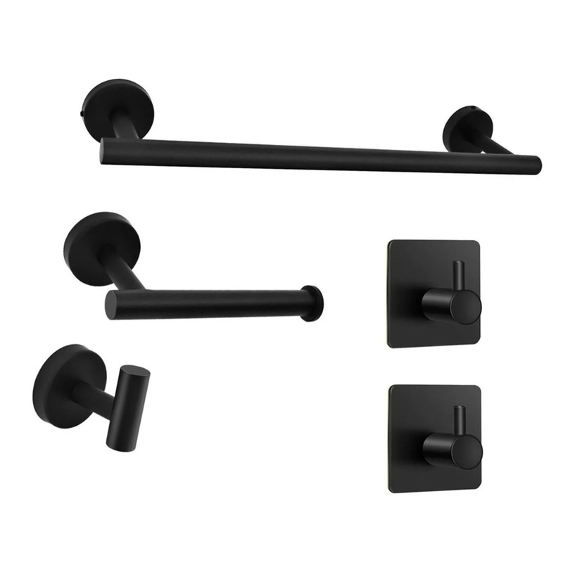 5 Pieces Bathroom Hardware Accessories Set Towel Rack Paper Holder