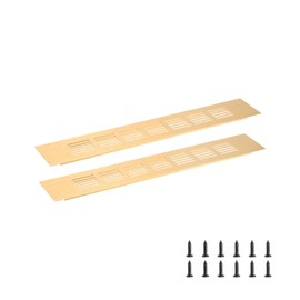 sourcing map Rectangle Ventilation Grille, Aluminum Alloy Mesh Air Vent Cover Louvered Ventilation Cover with Mounting Screws for Cabinet Wardrobe Shoe Closet (300x50mm/12"x2", Gold Tone)