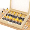 CSOOM 12-Piece Pro Woodworking Trimmer Bit Set, Carbide Router Set,