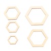205Pcs Hexagonal Wooden Cutouts 5 Sizes Light Durable Odourless Blank