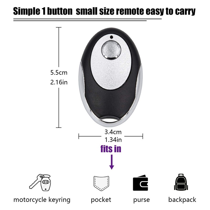 315MHz Purple Learn Button Garage Door Remote Control Keychain Compatible
