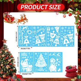 3 Sheets Christmas Window Stickers Kids 30 X 20cm White Window Clings Double Sided Static Stickers Reindeer Snowman Christmas Decor Stickers for Window Decorations (Snowman Christmas Tree)