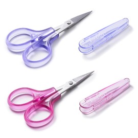 Beaditive High Precision Detail Scissors Set (2-Pc) Sharp, Fine Tips | Paper Cutting, Scrapbooking, Sewing, Crafting | Stainless Steel | Protective Cover (Jelly)